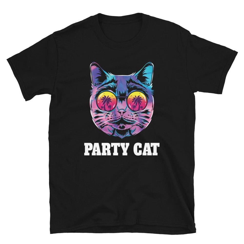 Party Cat Great Summer Cats Lover T-shirt L
