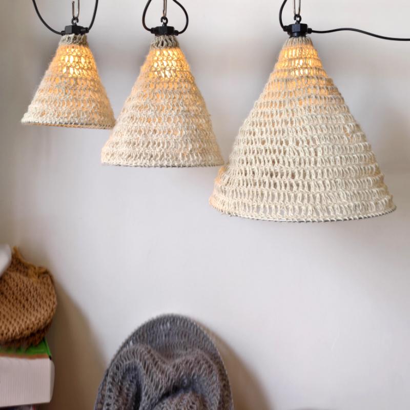 1PC White Home Decor Decorative Lampshade Pendant Homestay Rope Lampshade Rustic Hand-woven Living Room 3 Sizes