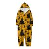 Halloween Print Family Matching Hooded Long Sleeved Zippered Jumpsuit Set