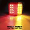 1set Wireless Magnetic Trailer Tail Light Waterproof Rechargeable Rear Taillight Signal Warning Brake Lamp Reflective Lens