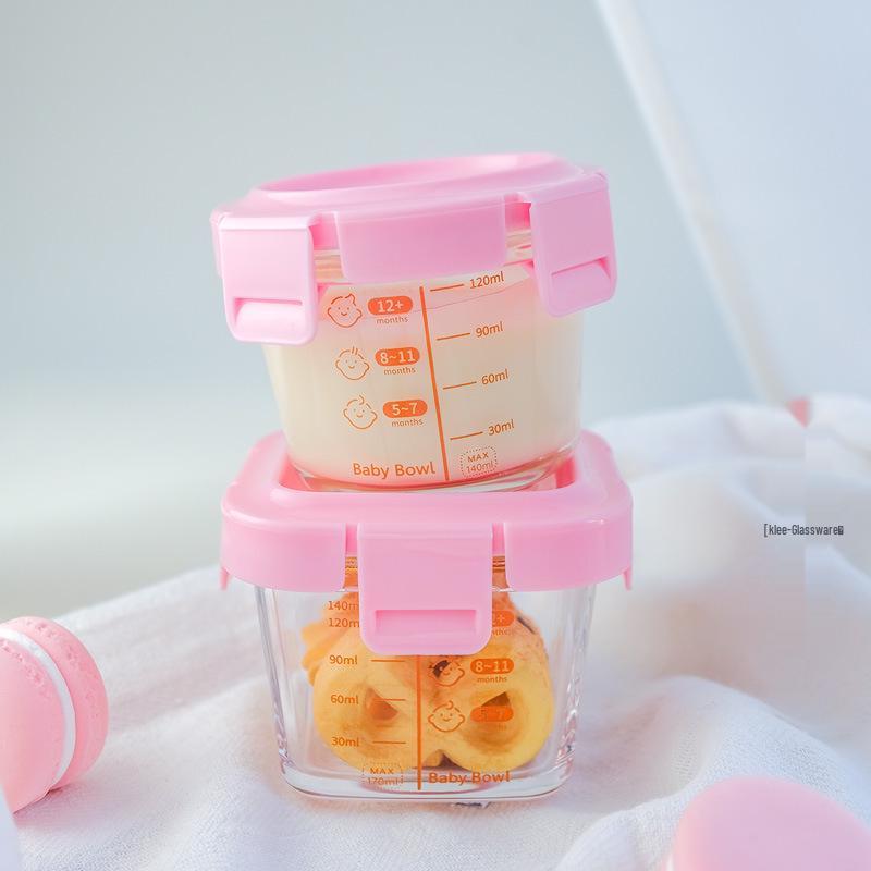 Sealed Glass Baby Food Container: Steamable, Microwaveable Portioning Bowl for Fresh-Keeping & Sampling