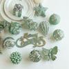 New Green Foam Christmas Ball Heterosexual Pendant Bright Glitter Sticky Powder Christmas Tree Hanging Ball Decorative Pendant Arrangement