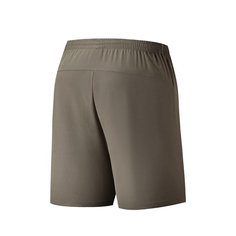 Anta Solid Color Mid-Rise Comfortable Breathable Versatile Straight-Cut Casual Shorts Men shorts Dark-Brown-Gray 952527520-2
