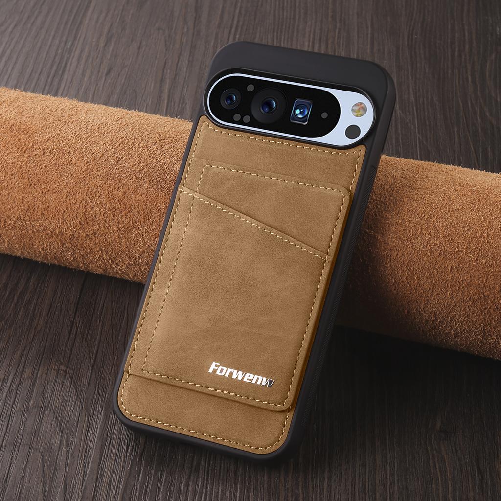 Capa de Couro de Luxo para Negócios Para Google Pixel 10 9 8 Pro 9A 8A 9 10 Pro XL Carteira Flip Magnética Slots para Cartões Capa de Telefone