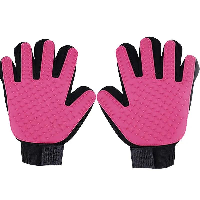 

Professional Pet Grooming Glove 2 in 1 Deshedding Brush and Bath Massager for Dogs Cats Rabbits Gentle Hair Remover DeMatting XS