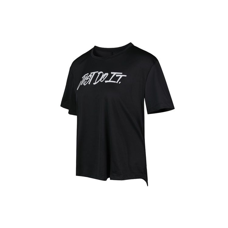 Nike Casual Sports Letter Print American Vintage Solid Color Round Neck Short Sleeve T-Shirt Women T-Shirt Black CD9635-010