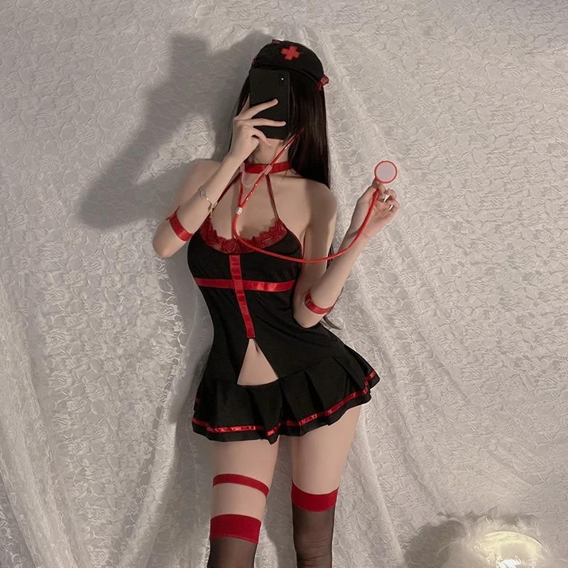 Sexy Lingerie Cosplay Maid Nurse Uniform Women Dress Underwear Erotic Baby Doll Lingerie Hot Sex Costumes Sex Exotic Dress