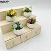 1Pcs Plastic Flower Doll House Living Room Scene Decoration Mini Rose Plant Potted Plants Model Miniature Landscape Handicrafts