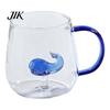 Coffee Milk Drink Cup Handmade Glass Animal Plant Shape Transparent Water Cute with Colorful Handle Creative Tea Mug