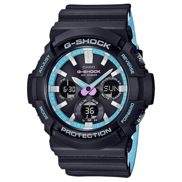 

CASIO GAS 100PC 1ADR 200m Waterproof Quartz Movement Resin Strap Watch Men s Watches Black Dial GAS-100PC-1A Black Dial