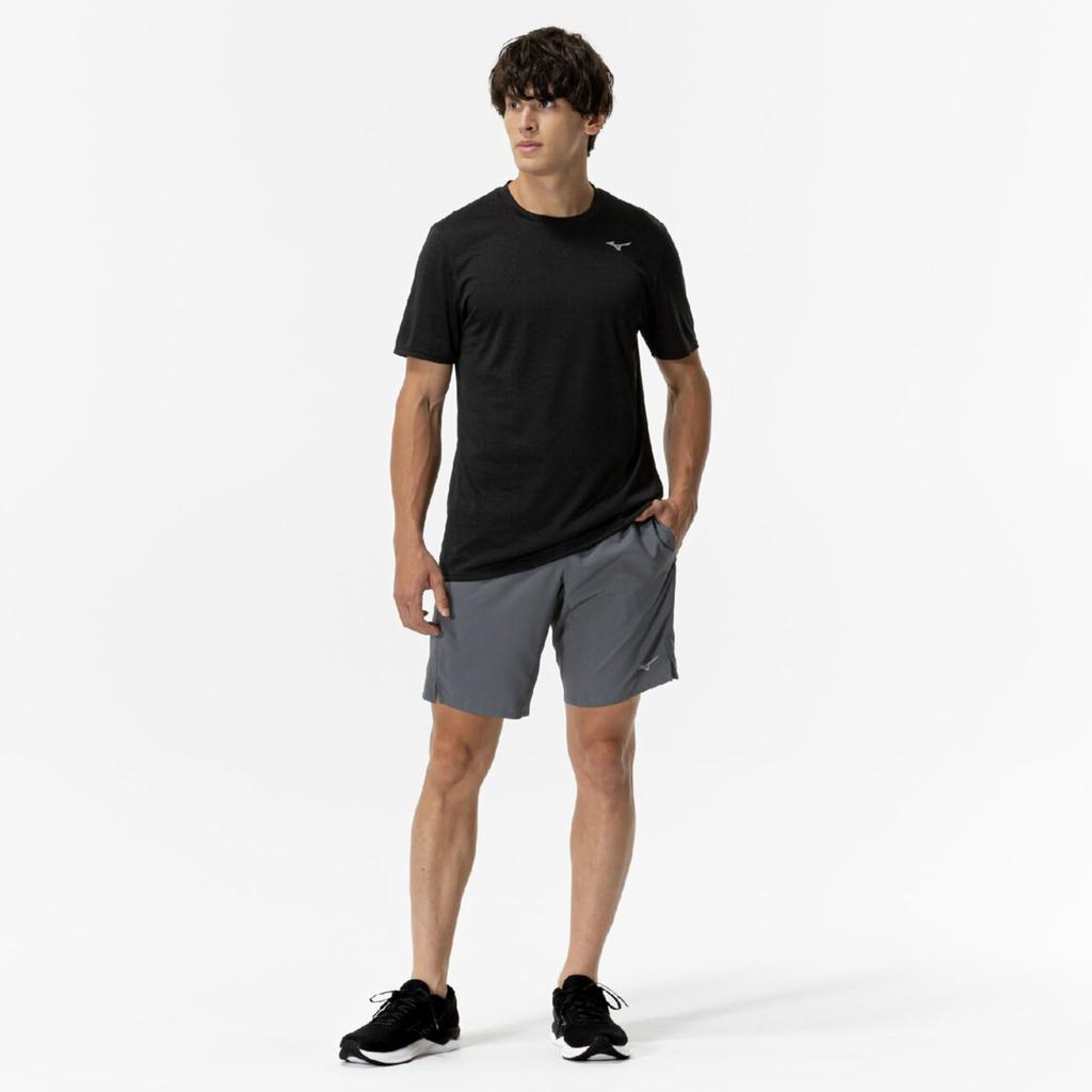 Running Wear Half Pocket Dark Gray [Mizuno] Half-length Multi-pocket Pants, 9-inch Shorts, 360-degree Storage,