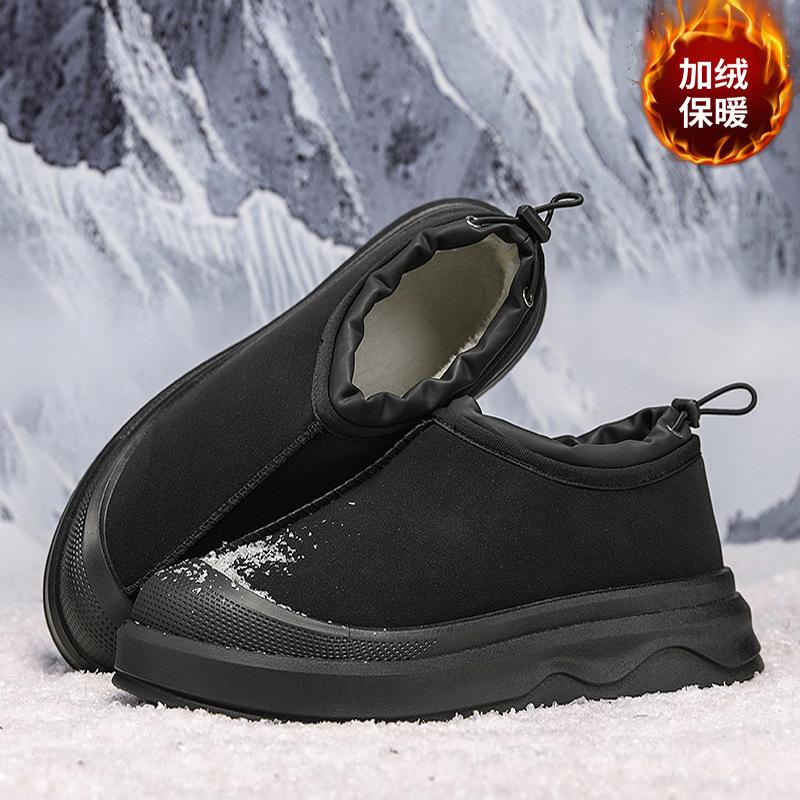 Winter velvet warm snow boots new bread shoes short tube non-slip wear-resistant thickened cotton shoes
