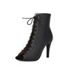 Lace-up Short Boots JAZZ Cool Boots Women's Heels Fish Mouth Dance Shoes Stiletto Jazz Dance Large Size High Heels