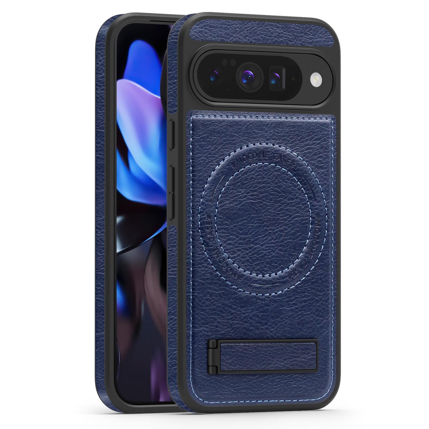 

Для Google Pixel 10 Pro/Pixel 10 Чехол Совместимый с MagSafe Подставка Кожаная Задняя Крышка Телефона Sapphire