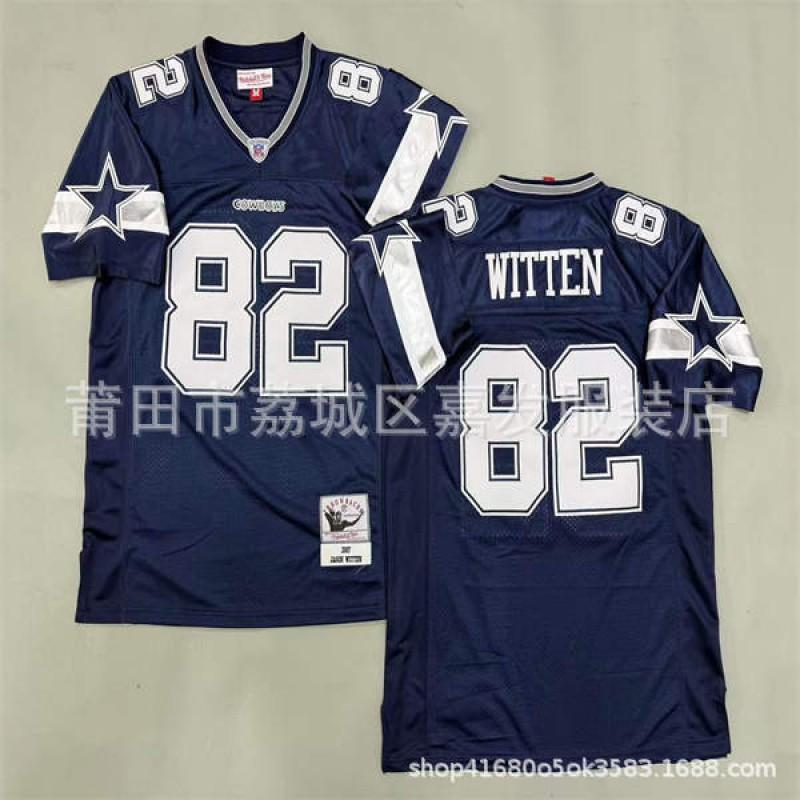 Camiseta de Fútbol Retro NFL Dallas Cowboys para Hombre de Algodón Bordada Camisa Deportiva del Equipo Ropa para Aficionados