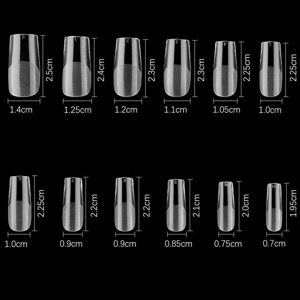 120 Pieces/box Extension False Nail Tips Acrylic Fake Finger UV Gel Polish Quick Building Mold Sculpted Full Cover Nail Tips Manicures Tool Set