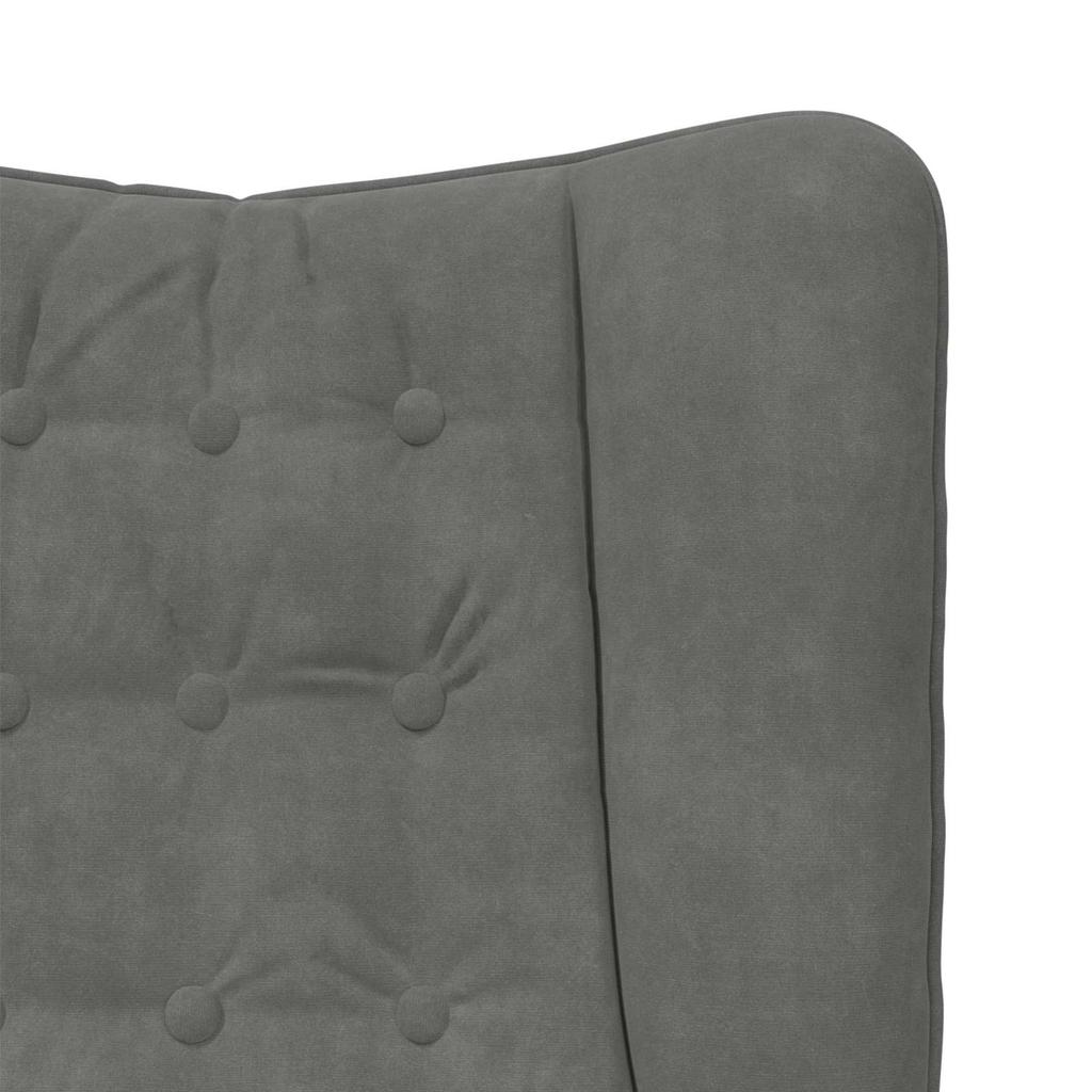 Armchair Dark Grey 63 X 67 X 94 Cm Velvet