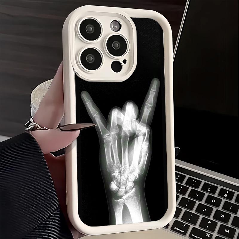 Phone Case for iPhone 17 Air 16E 15 16 Pro Max Funny X-Ray Hand Bones Cover 14 Plus 13 12 Mini Soft Shell Silicone Fundas