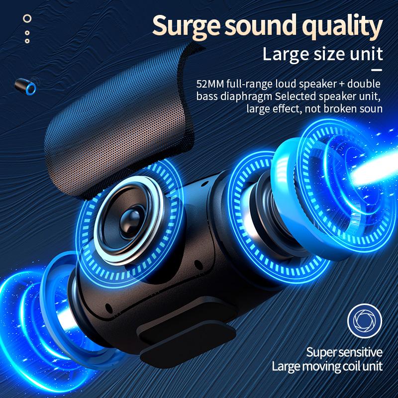 Přenosný reproduktor TSN-1 Bezdrátové Bluetooth reproduktory s 5,3 stereo FM/SD/USB Disk/Aux režimy Vodotěsné pro venkovní hifi zvuk