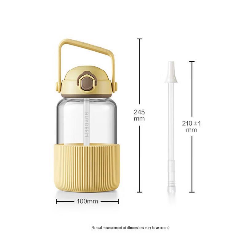 Buydeem Glass Straw Water Bottle