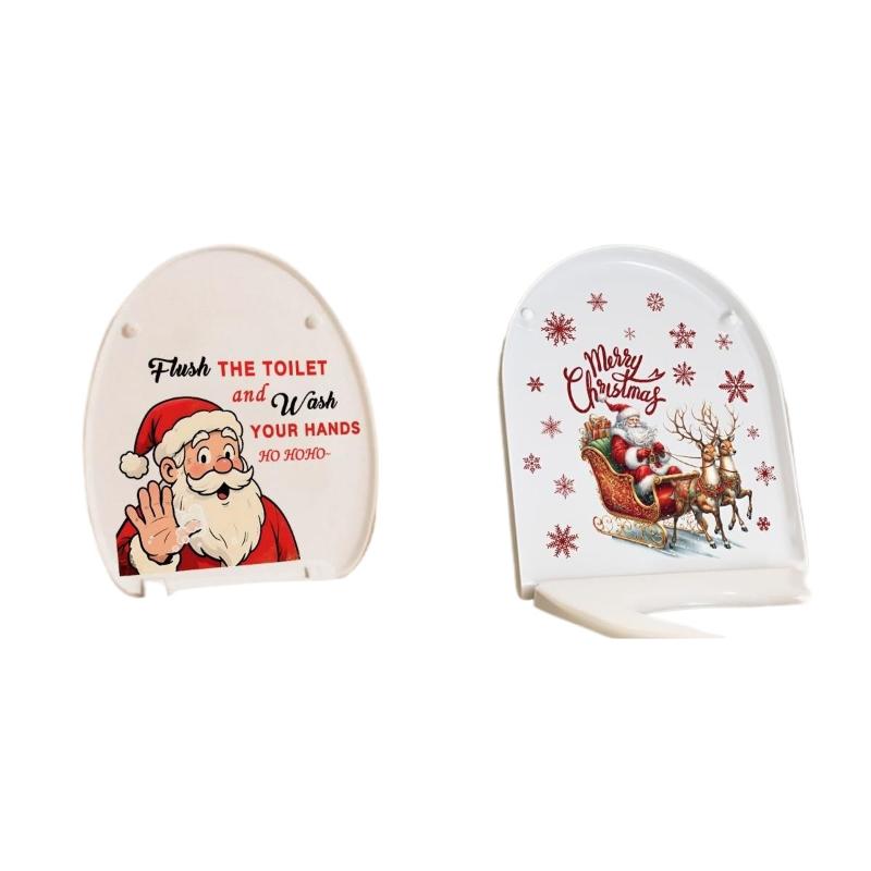 1pc Innovative Santa Wall-Bursting Toilet Sticker, Adhesive Christmas Decoration for Bathroom and Bedroom