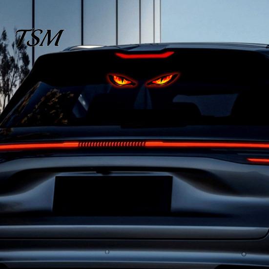 Auto Interior Night Lights Solar Devil Eyes Light for Windshield, Window Warning Sign with Three Smart Modes, Automotive Ambient Lighting Kits