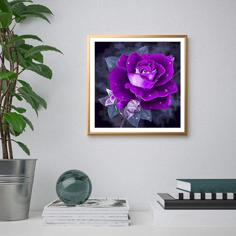 DIY 5D Diamond Painting Vase Diamond Embroidery Rose Flower Cross Stitch Full Round Drill Resin Home Decor Manual Gift