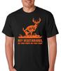 T-Shirt Raw - Ehi Vegetariani - Il Mio Cibo Caga sul Tuo Cibo Caccia al Cervo T-Shirt Premium da Uomo Magliette Divertenti a Maniche Corte in Cotone