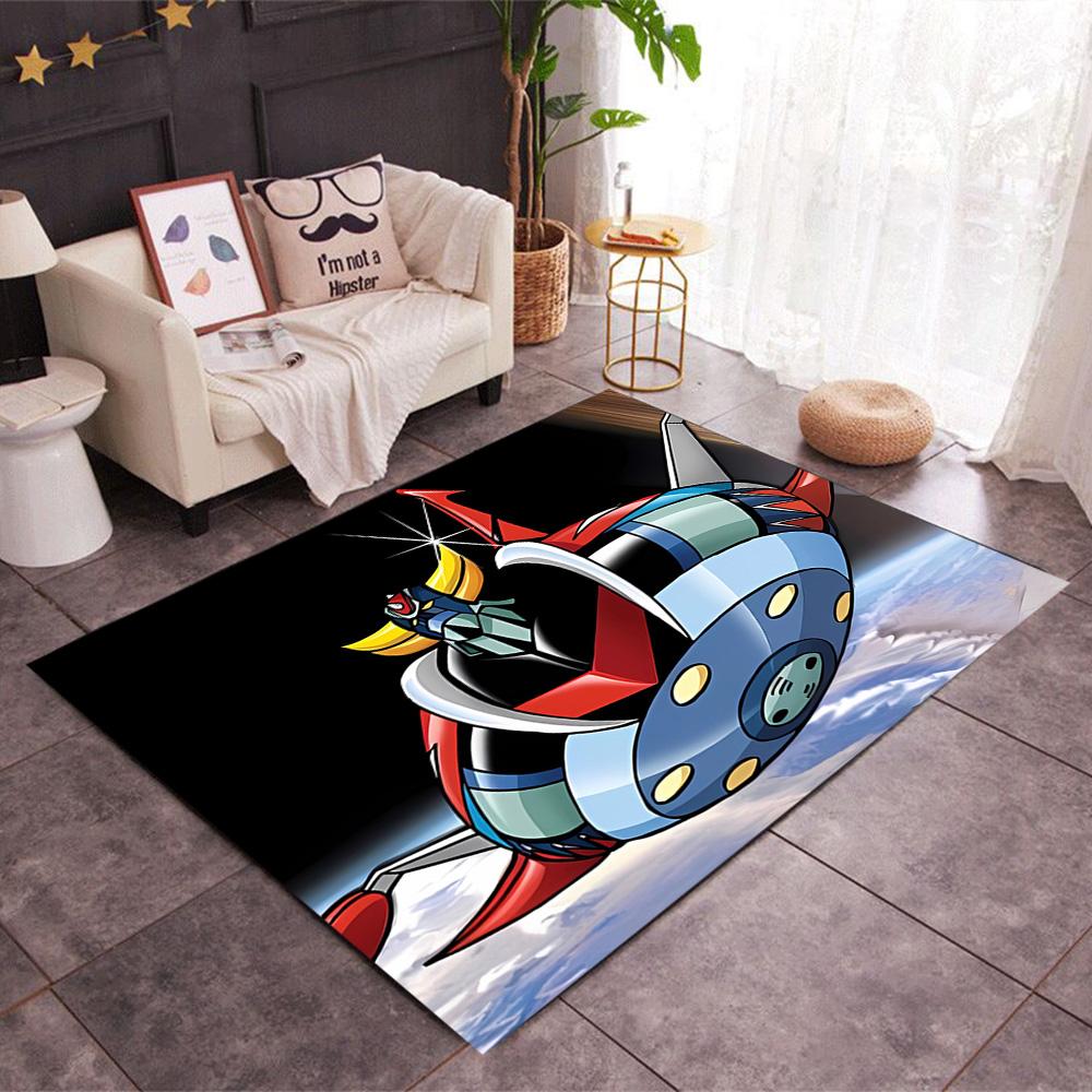 Goldorak robot Themed Anti-Slip Rugs - Polyester Home Decor, Suitable for Bedrooms, Living Rooms, Doorways, Studios, and Decorations