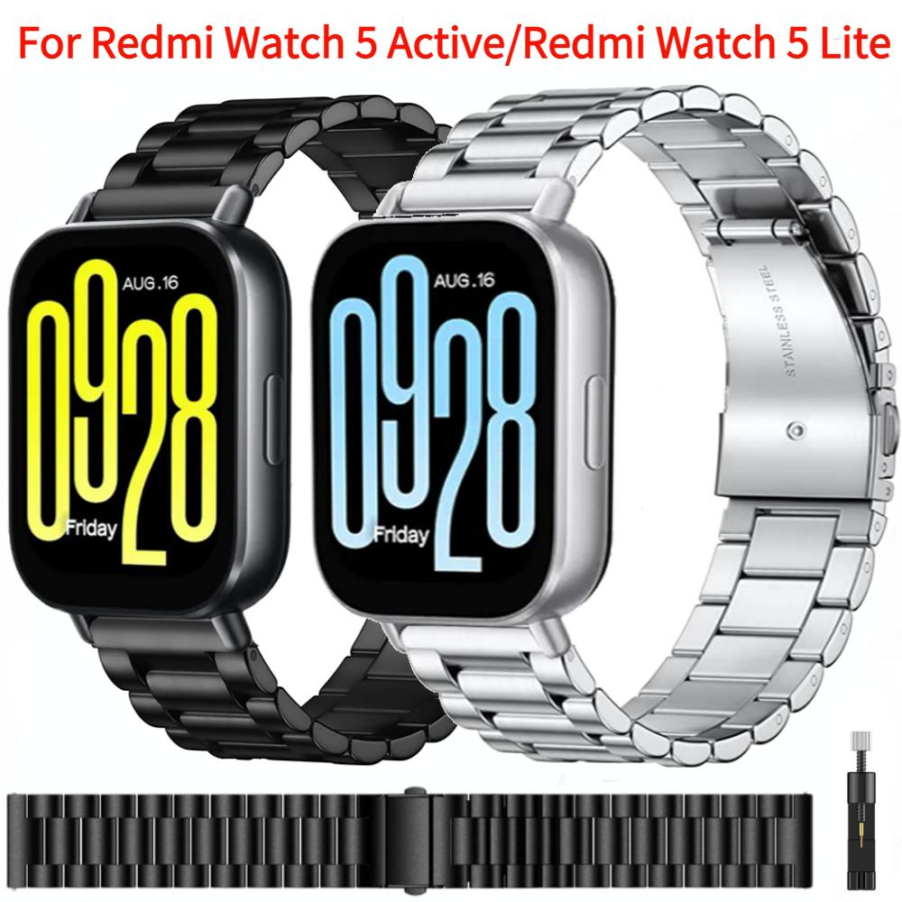 22mm 20mm Metallarmband für Redmi Watch 5 Active Edelstahl Armband Uhrenarmband für Redmi Watch 5 Lite Austauschbares Zubehör