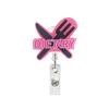 Glitter Acrylic Retractable Badge Reel Funny Nurse Teacher Id Badge Holder With Belt Clip Retractable Name Badge Reel For Worker