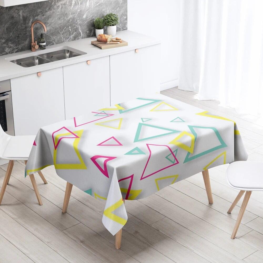Geometric Tablecloth Home Decor Stain Resistant Waterproof Table Decoration Rectangular Kitchen Fireplace Tops
