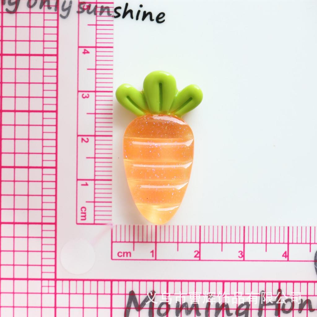 Transparent Glitter Fruit Resin Shoe Charms: Strawberry & Watermelon