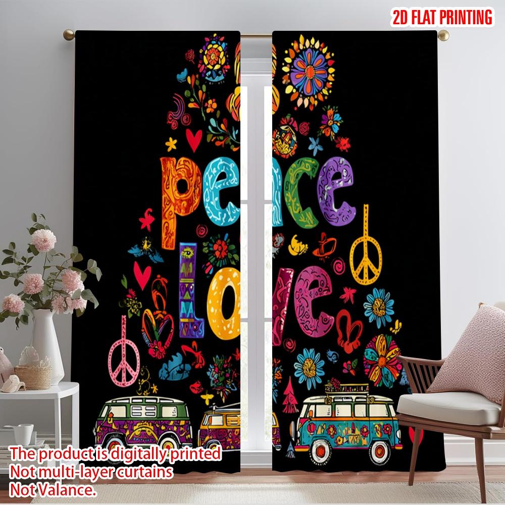 

2pcs,2D plane printing Creative Curtains Christmas Tree Polyester Easy Install (without rod) Art Deco Festive Perfect for 52.50×116.00 CM 2pcs