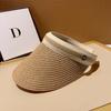 Women's Sun Protection Straw Visor Hat for Beach Vacation