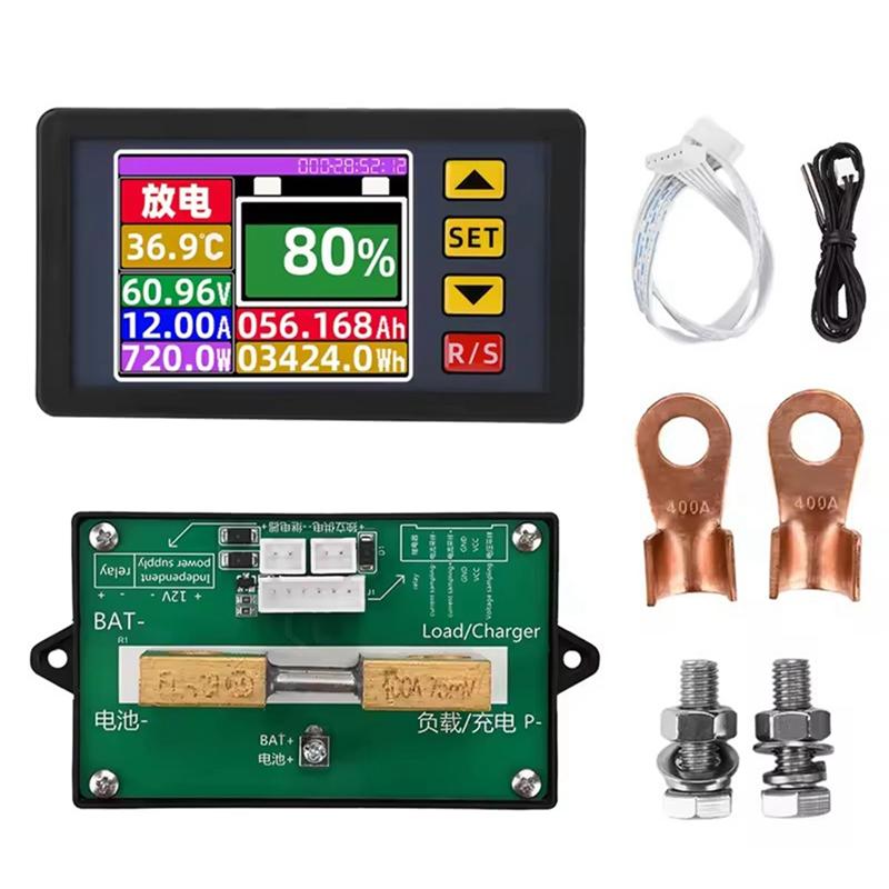 Bidirectional Current Coulometer DC7-200V Digital Display Voltage Current Power Meter Voltmeter Battery Capacity Tester