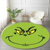 1pc Grinch Round carpet Painted Printed circular carpet, home door mat, outdoor travel protection carpet