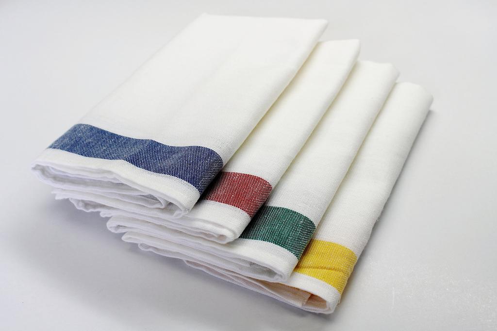 Made in linen blend glass 40 x professional commercial use Japan, towel, 50% cotton, 50% linen, 70, use, [10 pieces] (blue border)