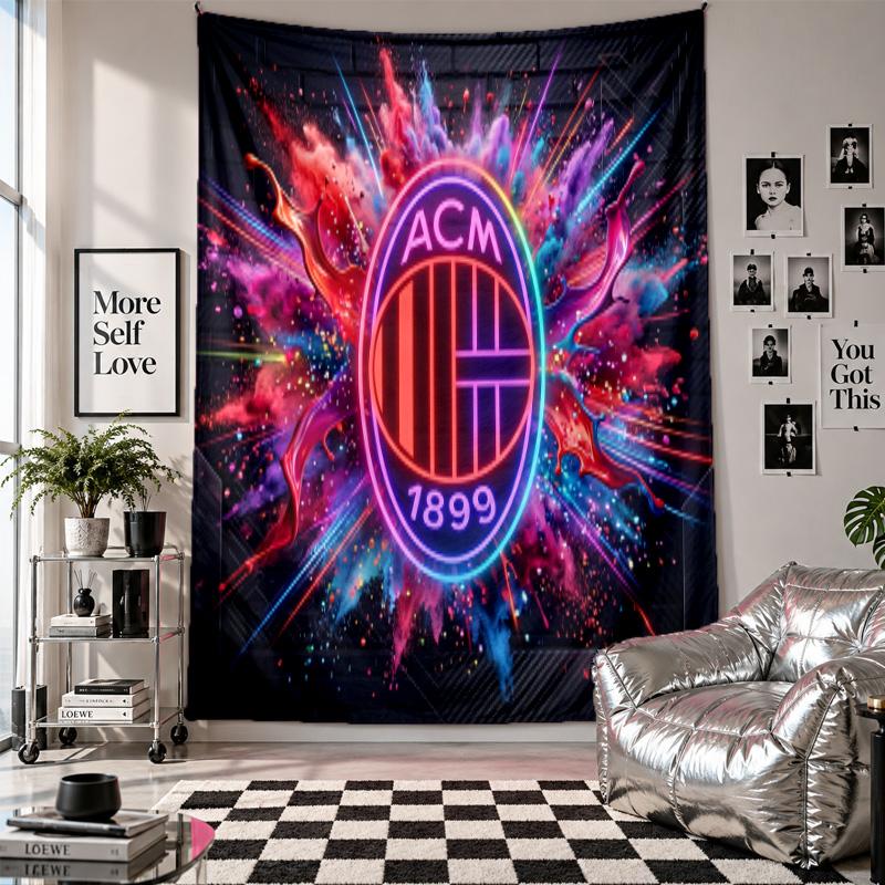 AC Milan Wall Tapestry Home Decor Wall Hanging Cloth for Bedroom Living Room Background