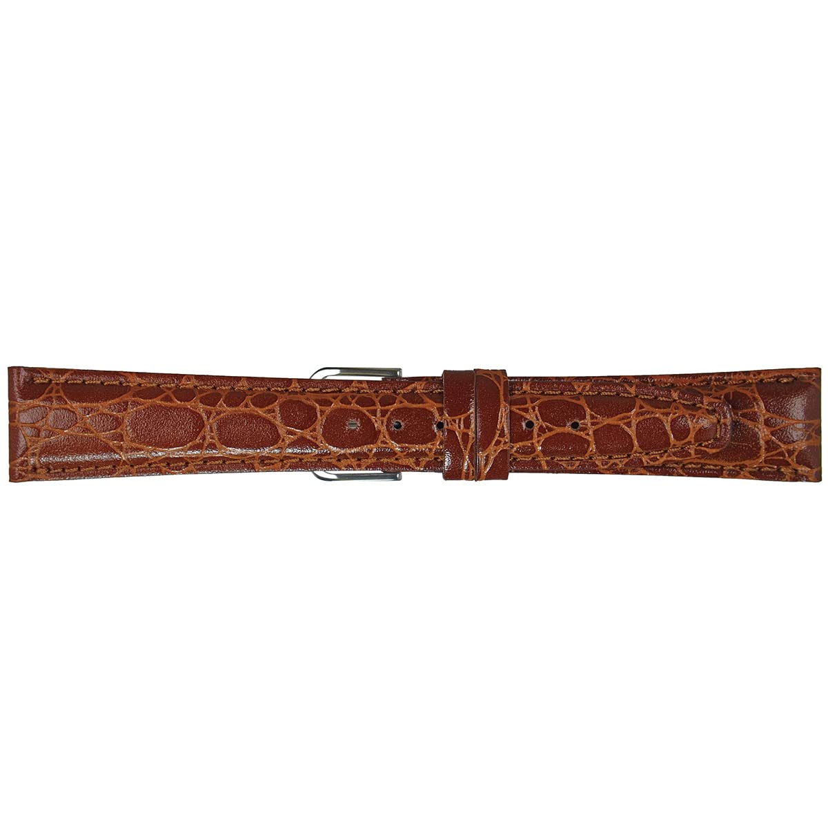 Ремешок для часов Mimosa RA тисненый под крокодила 20 мм коричневый