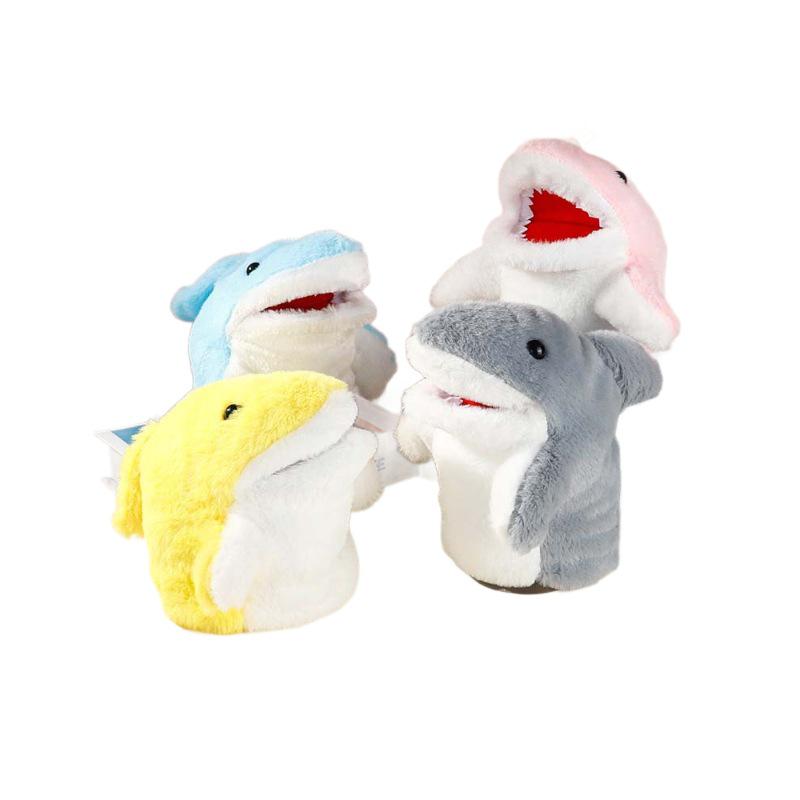 Shark Hand Puppet Plush Toy: Fun Gift for Kids & Couples Blue Shark (Single)