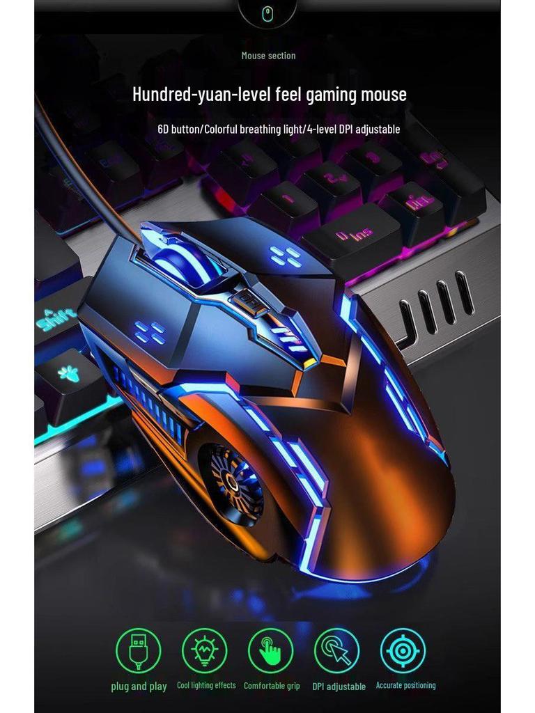 Esports Gaming Wired Keyboard, Mouse, and Headset Set