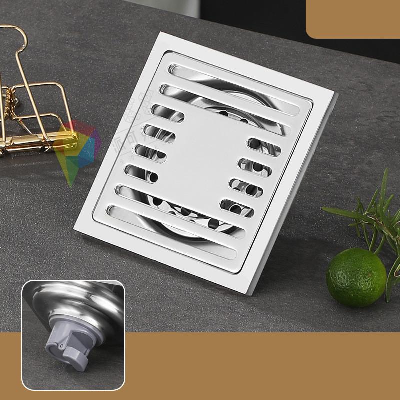 1PC 10X10CM Stainless Steel Thick Floor Drain Anti-odor Washing Machine Floor Drain Bathroom Double Use