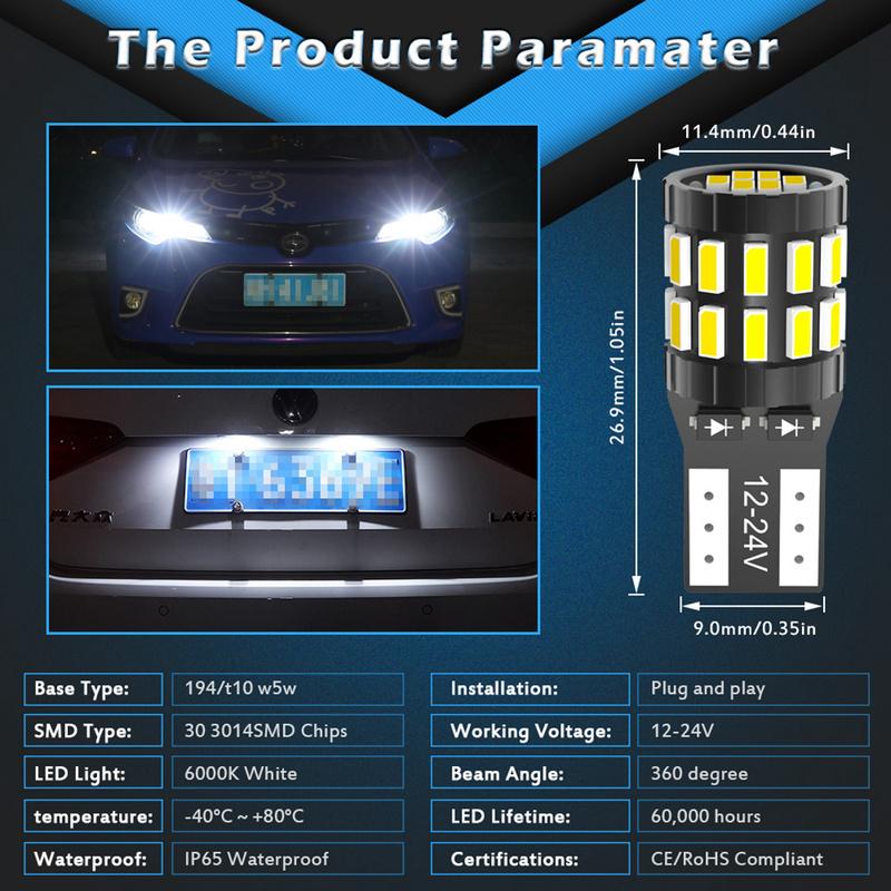 10pcs T10 W5W Car Led Canbus Light Bulbs For Kia Rio 3 4 Sportage R Ceed K2 K5 KX5 K3 Interior Reading Parking Lights No Error