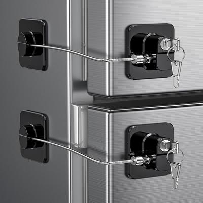 2Pack Refrigerator Door Locks,Child Proof Fridge Lock for Kitchen Freezer, Cabinets and Drawers, Air Oven Air Fryer, Closets, No Tools Need or Drill