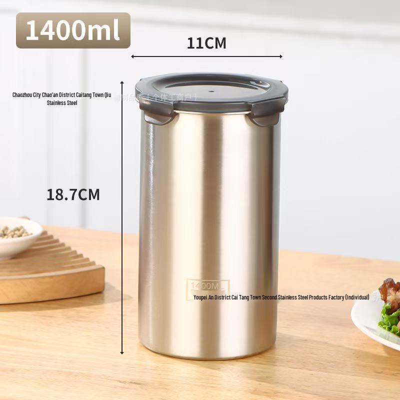 304 Stainless Steel Tea, Cereal, Spice, Nut, Coffee Storage Can with Lid