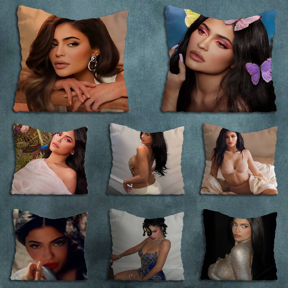 Sexy KKylie JJenner Actor Various Sizes Square Pillow Case For Car Home Bedchamber Decor Birthday Gift