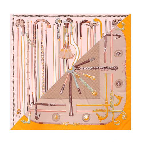 POBING Luxury Brand Twill Silk Scarf Women Mace Print Square Scarves Wraps Female Large Hijab Big Shawl Neckerchief 130*130CM