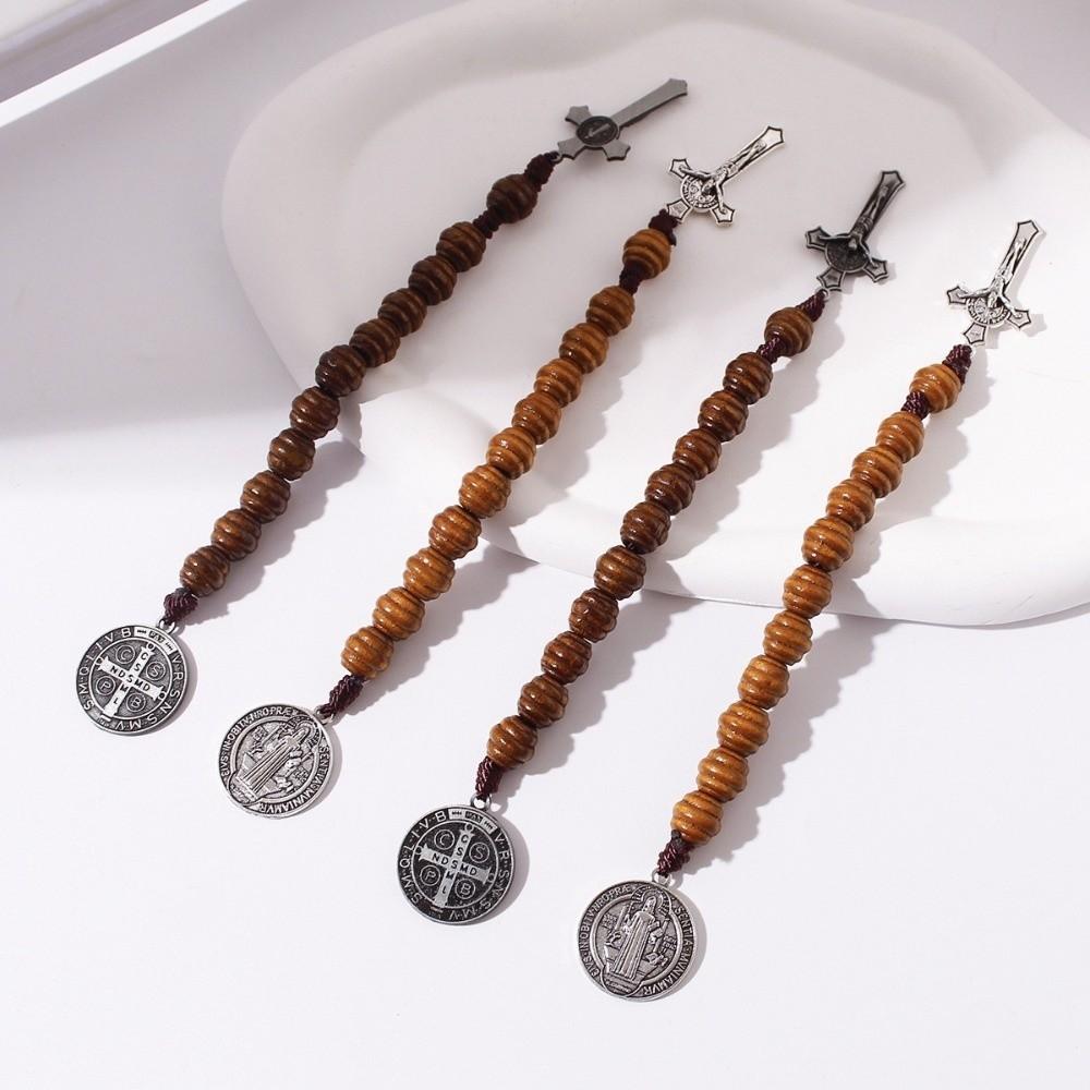 Prayer Saint Benedict Medal Blessing Saint Benedict Rosary Wooden Prayer Beads  Prayerful Catholic