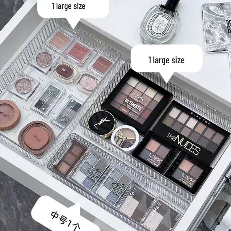 Transparent Rectangular Cosmetic Organizer for Lipsticks & Brushes